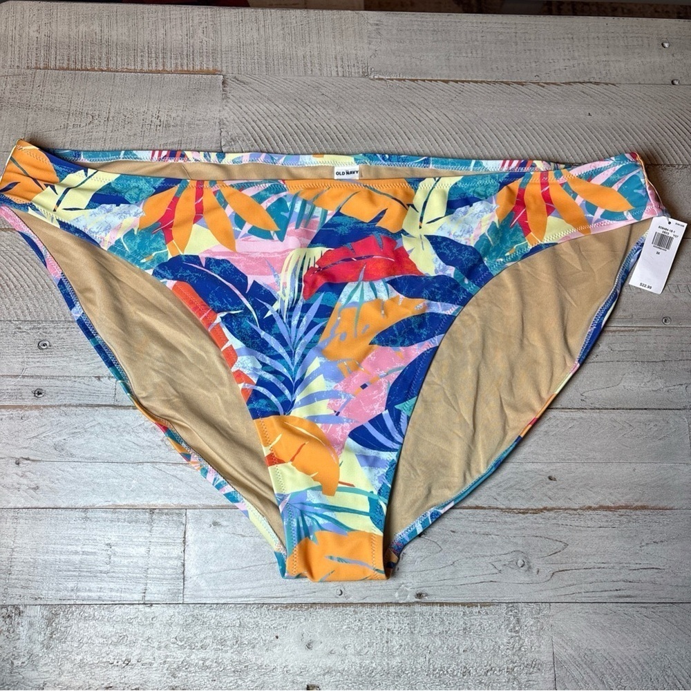 Floral Bikini Bottom Blue Red Yellow Pink Old Navy Woman's Size 3X NWT! - Picture 2 of 15